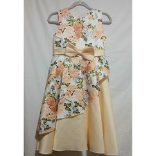 Floral Party Dress Girls Occasion Special Event Dress with Bow Size 12