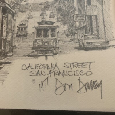 Unused SEALED 1977 CALIFORNIA ST. SAN FRANCISCO Print by DON DAVEY