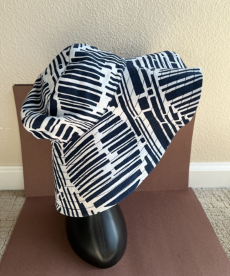 TRINA TURK Abstract Blue and White Print Wide Brimmed Shade  display picture 2