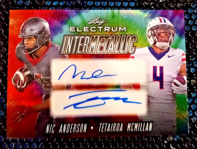 Nic Anderson & Tetairoa McMillan 2024 Leaf Electrum Intermetallic Dual Auto  4/8