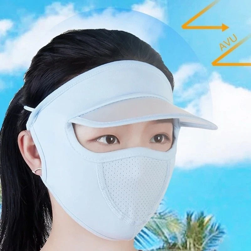 Thin Breathable Sunscreen Full Face Mask Summer UV Protection Cycling Sun  new