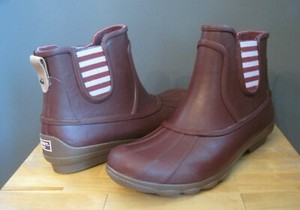 maroon sperry duck boots