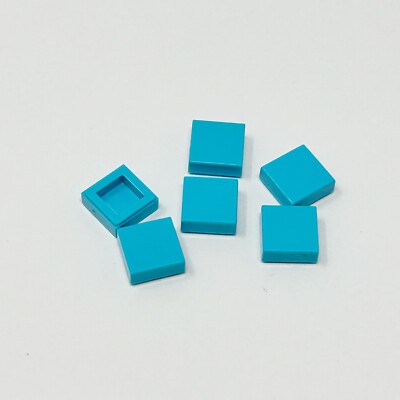 3070b LEGO Parts Tile 1x1 w/ Groove MEDIUM AZURE Azur (6)
