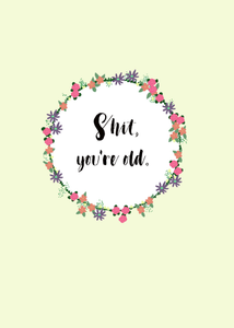 Sh T You Re Old Funny Over The Hill Birthday Card Printed Paper