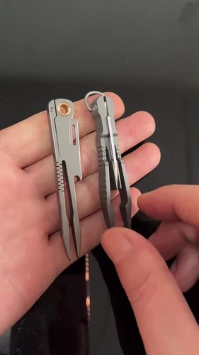 1 PC EDC Titanium Alloy Multi Tools Tweezers Opener Pocket Outdoor Folding Knife - Picture 3 of 20
