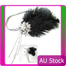 1920s Headband Feather Vintage Bridal Great Gatsby Flapper Headpiece gangster 