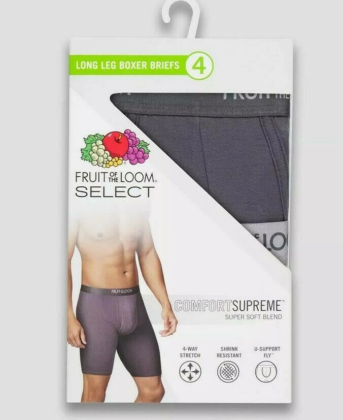 Pack de 4 slips boxer Fruit of the Loom longue jambe select confort suprême