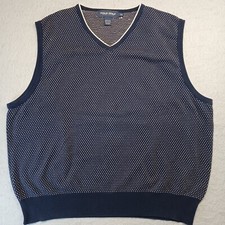 Polo Golf Ralph Lauren Sleeveless Vest Sweater Mens XL Blue Made In USA