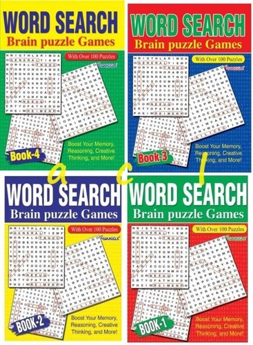 Word Search Books Large Print Puzzles BRAIN PUZZLES A4 Books BOOK - 1 2 3 4 - Picture 13 of 18