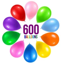 Prextex 600 Party Balloons, 12 Inch - 10 Balloons Assorted Colors B07KWGR7PP