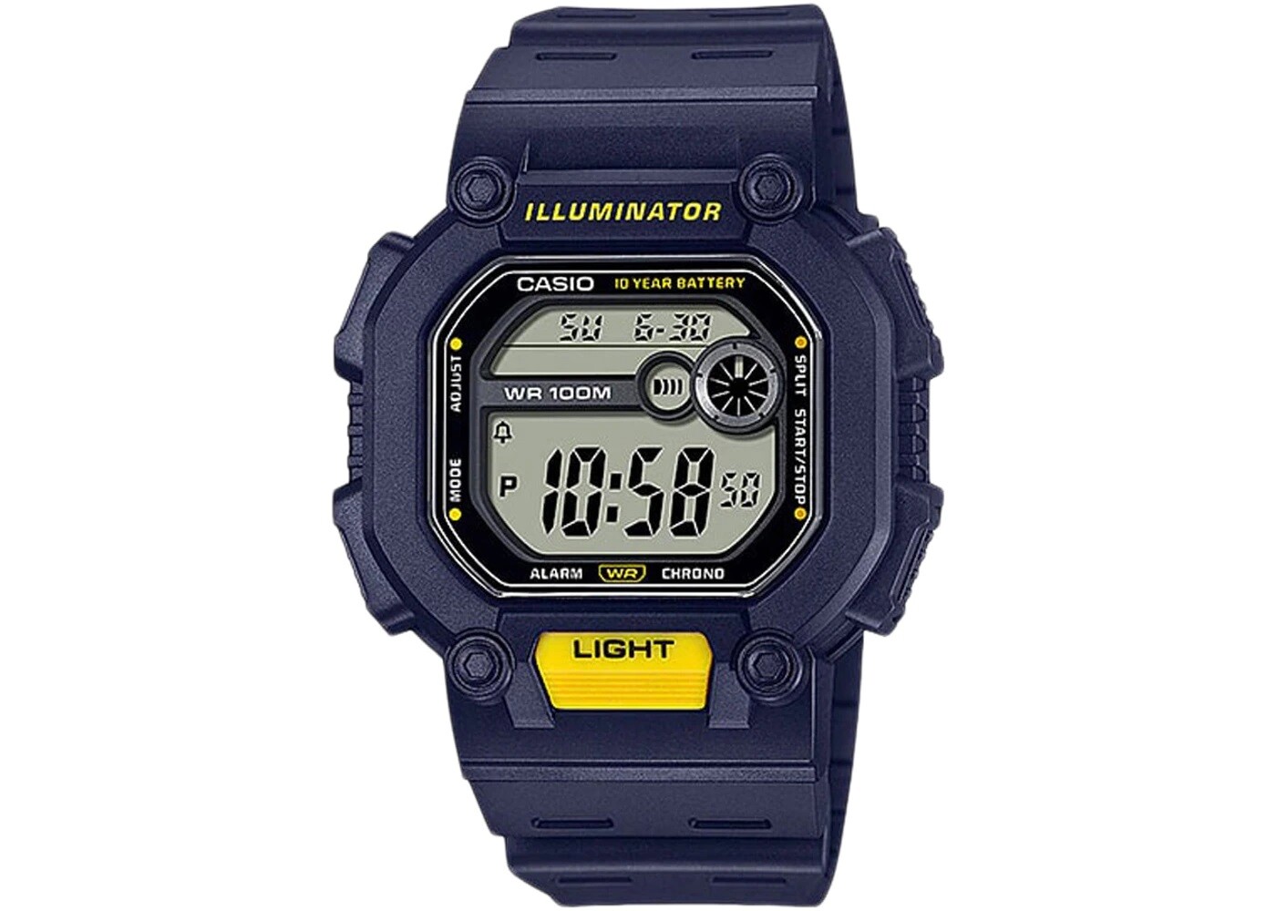 Casio W737h-2av Chronograph Watch 100 Meter WR Alarm Date 10 Year Battery  for sale online | eBay