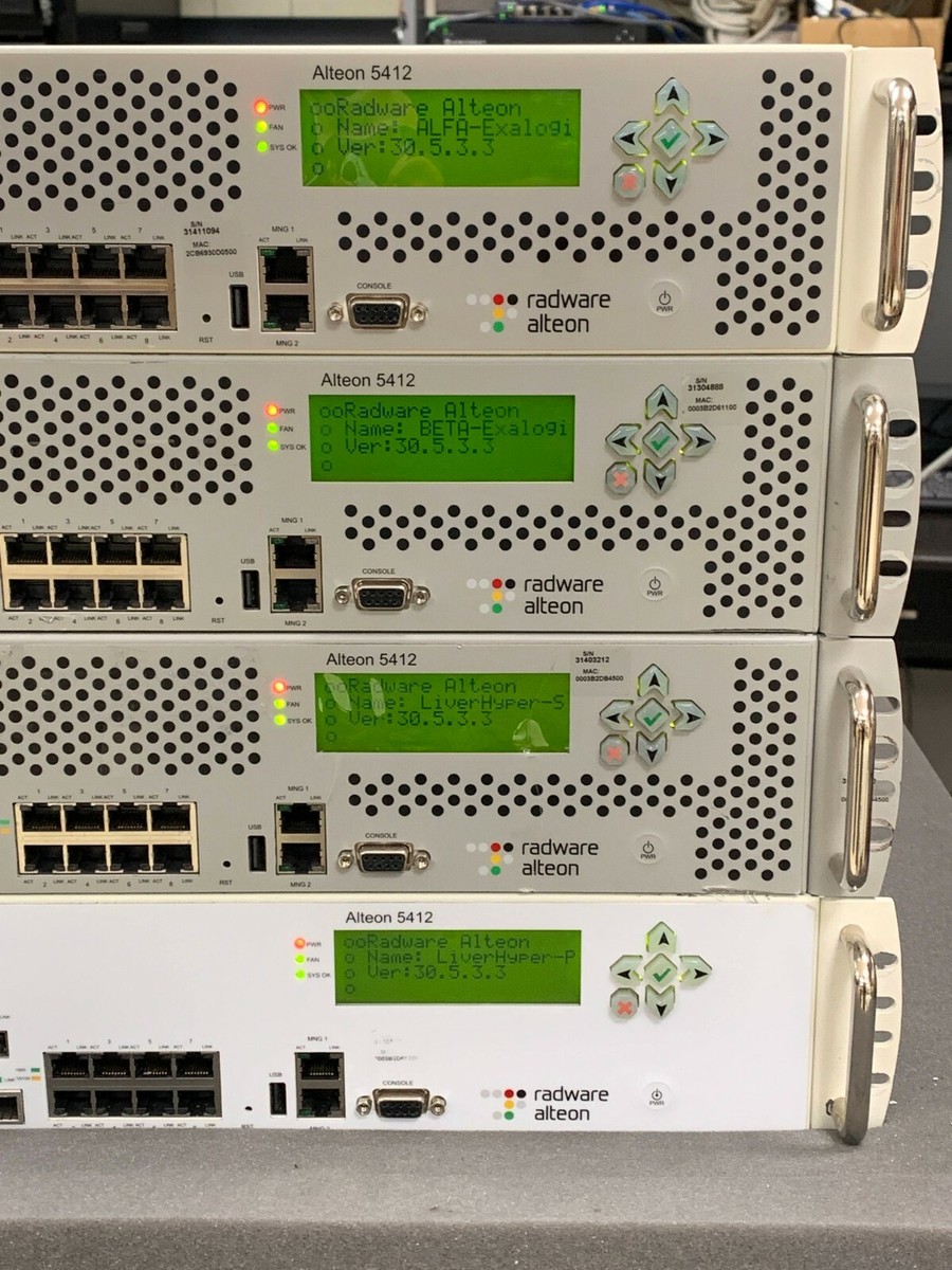 Radware Alteon 5412 XL 4G PN:19210033/19210029/19210029 Load