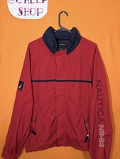 Vintage Nautica Mens Red/Blue Hooded Full Zip...