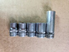 Vtg Wizard 38 Drive Sae Socket Lot H2603 H2605 H2607 H2609 Deep 26315 Usa