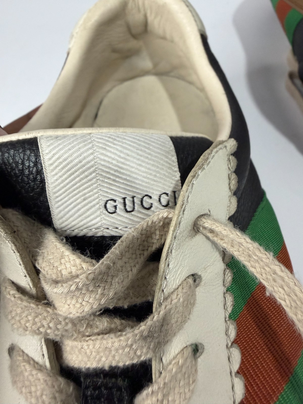 Gucci Multicolor Leather And Suede Ace Bee Web Low Top Sneakers Size 7 UK / 8 US thumbnail 8