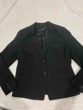 Women s Gap Black Lined Fitted Button-Front Blazer Jacket Size 12