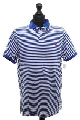 Polo Ralph Lauren Herren Poloshirt Polohemd XL blau weiß gestreift Custom Piqué - Bild 1 von 4