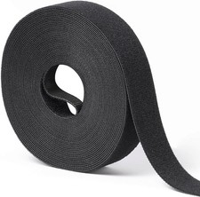 1" x 30ft Hook and Loop Tape Roll Heavy Duty Self Gripping Strap Black