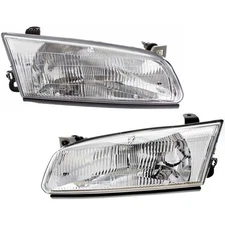 Halogen Headlight Set For 1997-1999 Toyota Camry Left and Right with Bulbs