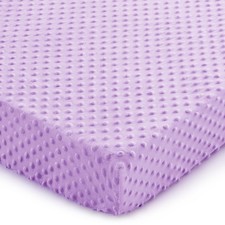 Baby Crib Sheets, 28 x 52 Inch Minky Dot Fitted Crib Mattress Sheet for Girls...