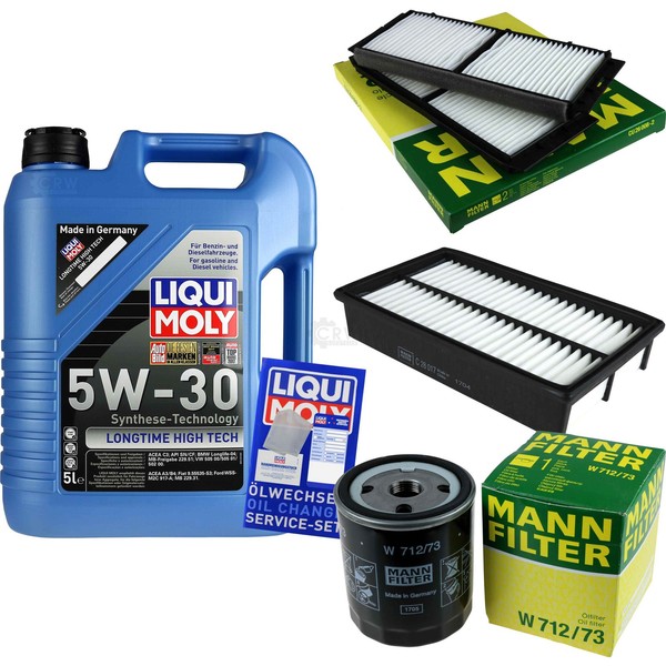 Mann Inspektionspaket 5L Liqui Moly Longtime 5W-30 FüR Mazda 3 2.0 MZR Disi-image