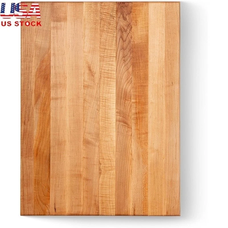 Solid Maple Cutting Board Reversible Charcuterie Board Thick Kitchen Tool New