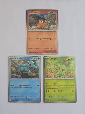 Pokémon Ascended Heroes Tepig Totodile Chikorita 3 STARTER Cosmos HOLO PROMO