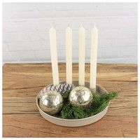 Kerzenteller Taupe Metall Adventskranz Weihnachtsdeko Tischdeko Kranz Teller