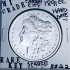 1891 CC MORGAN SILVER DOLLAR HI GRADE GENUINE U.S. MINT RARE KEY COIN 8822