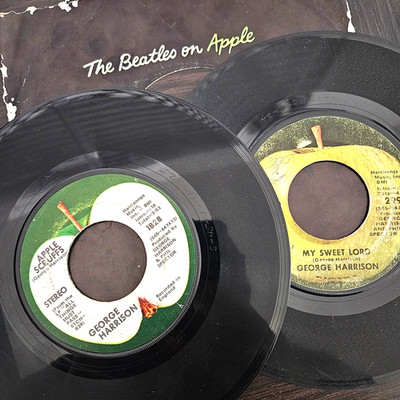 The Beatles George Harrison 45 Vinyl Set - MY SWEET LORD & APPLE SCRUFFS Vintage