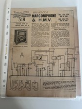 WIRELESS & ELECTRICAL TRADER MARCONIPHONE AND HMV SERVICE SHEET 1941