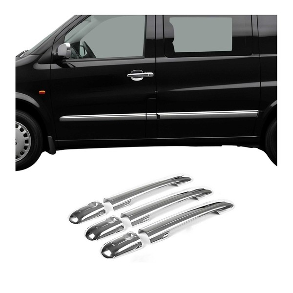 Chrom TüRgriff Blende FüR Mercedes Vito 1996-2003 3-TüR Edelstahl 6Tlg-image