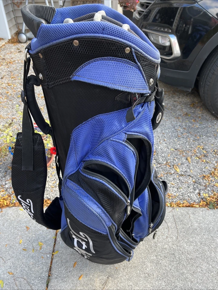 Bolsa de golf Titleist ‎Cart 15 vías azul con ranura para putter para paraguas CON CAPUCHA PARA LLUVIA Foto 4 de 4