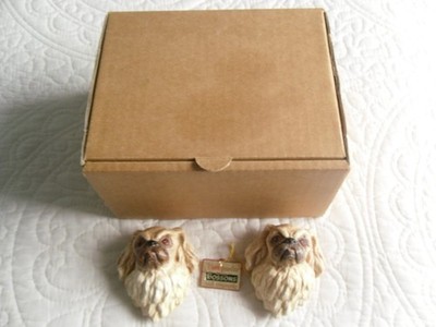 TWO BOSSON'S PEKINGNESE DOG HEADS: NEW IN BOX