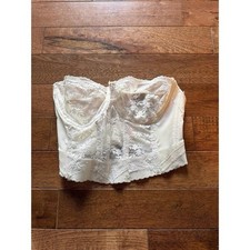 Vintage 1980s 34C White Lace Bra Corset Bustier Backless by Smoothie