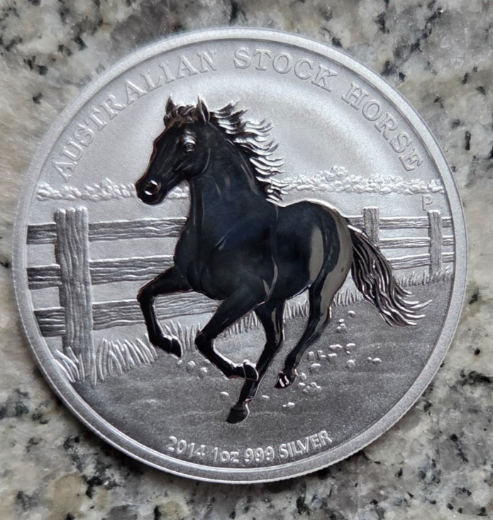 Australia 1 Dollar 2014 in Proof 1 oz. Fine Silver - Stock Horse - With Certificate,