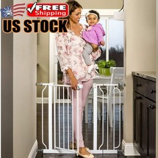 Extra Wide Baby Gate Durable Steel Frame W/ Easy Slide Latch Adjustable Doorways