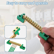 4 Pack 12 Position Grounding Bus Bar Terminal Block, Electrical Ground Bus Ba...