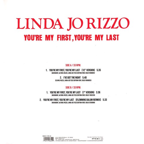 Linda Jo Rizzo - You Re My First You Re My La (Vinyl 12" - 2025 - DE - Original) - Bild 2 von 3