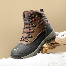 Men's Winter Snow Boots Warm Lace Up Waterproof Outdoor Hiking Ankle Work Shoes