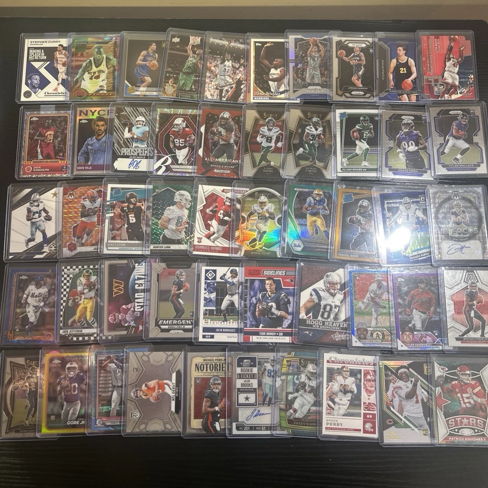 Enorme lote de tarjetas deportivas parche de novato de 300 tarjetas autógrafo automático listo para mostrar Foto 2 de 4