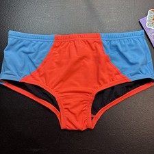 Men  s SPEEDO Swim Briefs Euro Brazilian Size 32 Siren Red And Blue Vibe