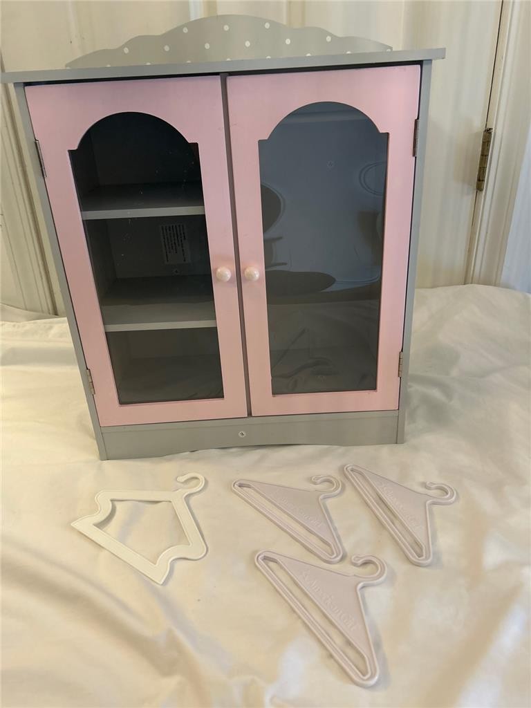 Olivia's Little World Polka Dot Princess Wooden Shaker Double Closet 18" Dolls