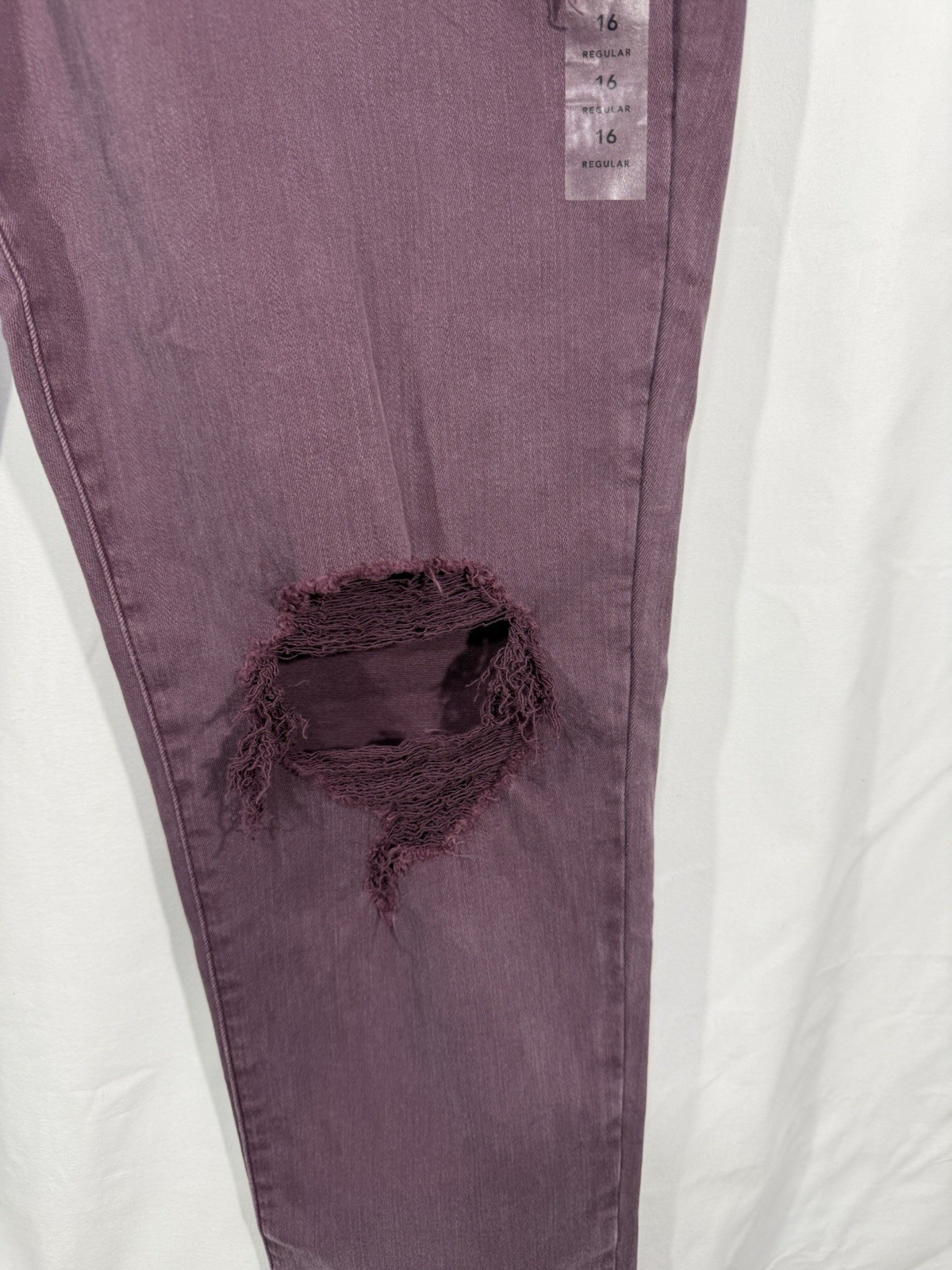 American Eagle Next Level Stretch X Super Hi-Rise Distressed Jeggings Purple 16 image 5