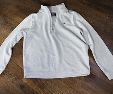 Boys Vineyard Vines Size 7 1/4 Zip Grey W/ Dark Grey Stripes Pull Over Jacket