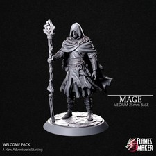 Male Human Wizard  Druid  Warlock  Mage Unpainted Miniature  D D  DnD Mini