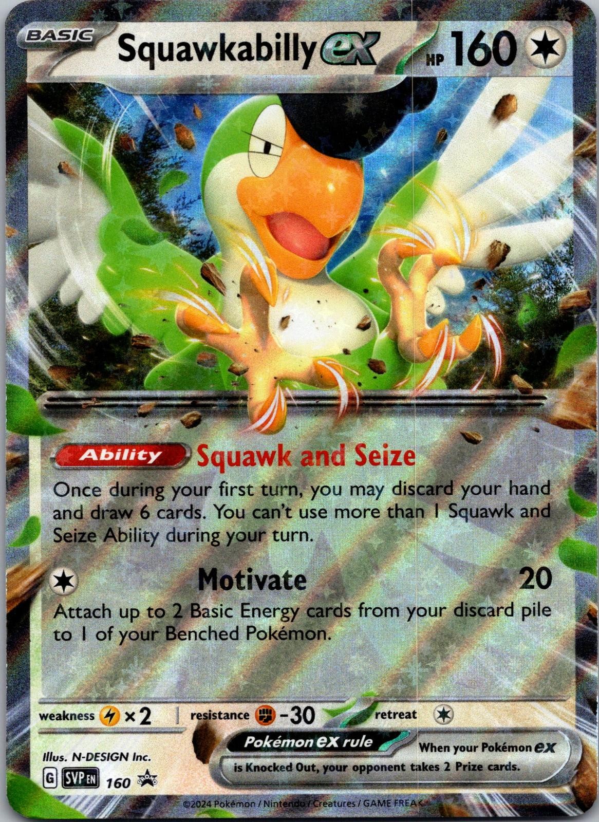 Squawkabilly ex 160 Holo Promo Scarlet & Violet Promo Pokemon Near Mint