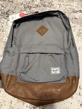 Herschel Heritage Backpack Gray/Brown Faux Le...