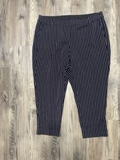 Women's Navy Pinstripe Cropped Dress Pants