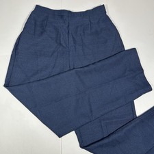 Vtg Sag Harbor Women Dress Pants Navy Blue High Rise Flat Front Straight Leg 8